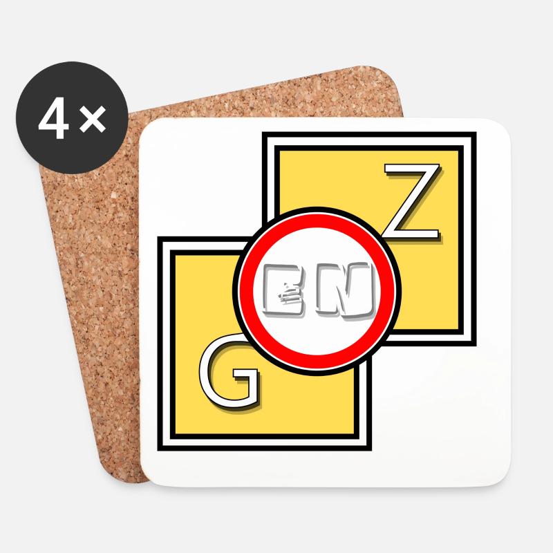 Genz Abstraktes Logo - Untersetzer (4er-Set) - Weiß