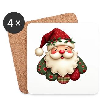 Cuddly Santa Claus - Coasters (set of 4) - white - Front