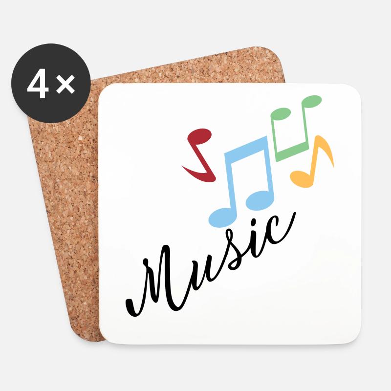 Colorful musical notes - Coasters (set of 4) - white