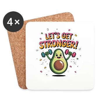 Avocado during training - Coasters (set of 4) - white - Front