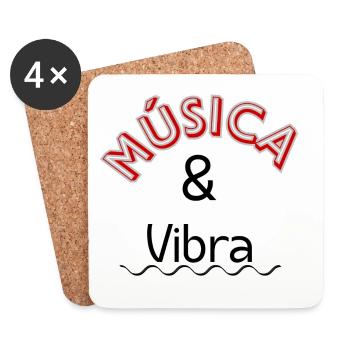 Bonnes ondes. Musique - Dessous de verre (lot de 4) - blanc - Devant