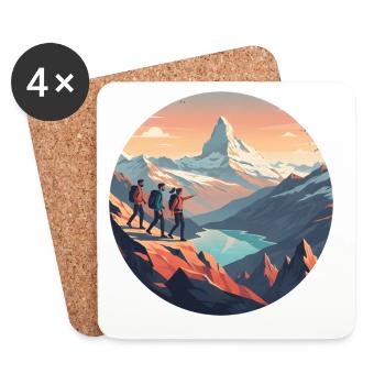Wandern - Untersetzer (4er-Set) - Weiß - Vorne