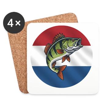 Barsch Angeln Niederlande - Untersetzer (4er-Set) - Weiß - Vorne