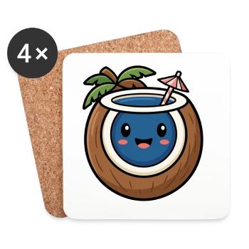 Sweet Coconut - Summer 2026 Design Beach - Coasters (set of 4) - white - Front