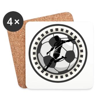 Dynamic football in a frame - Coasters (set of 4) - white - Front