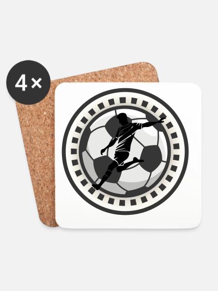 Dynamischer Fußball in einem Bild - Untersetzer (4er-Set) - Weiß