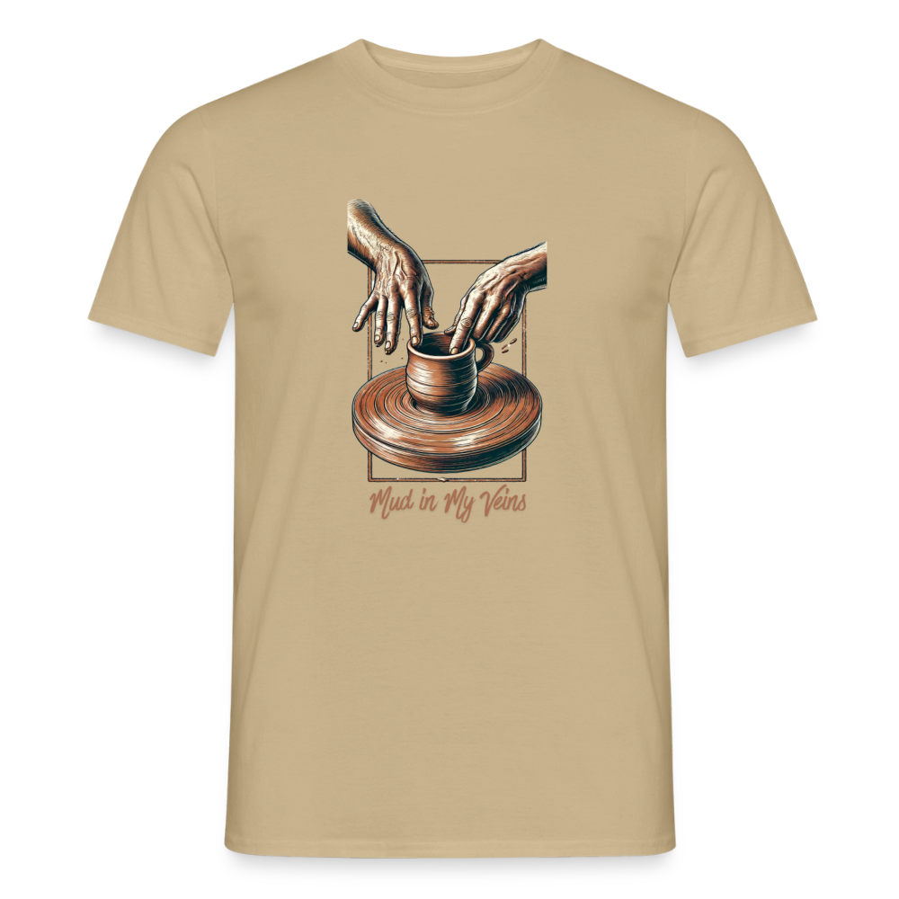 Mud In My Veins · T-shirt — sand beige — front
