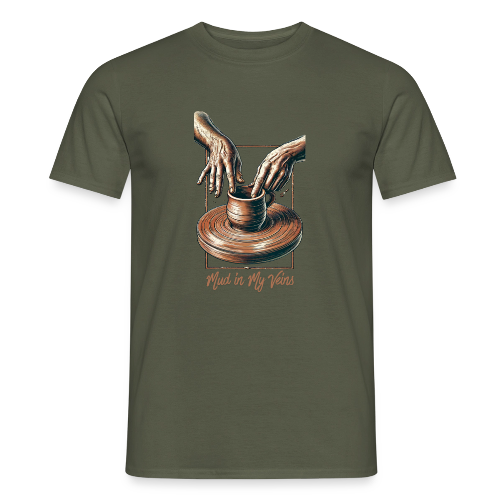 Mud In My Veins · T-shirt — military green — front