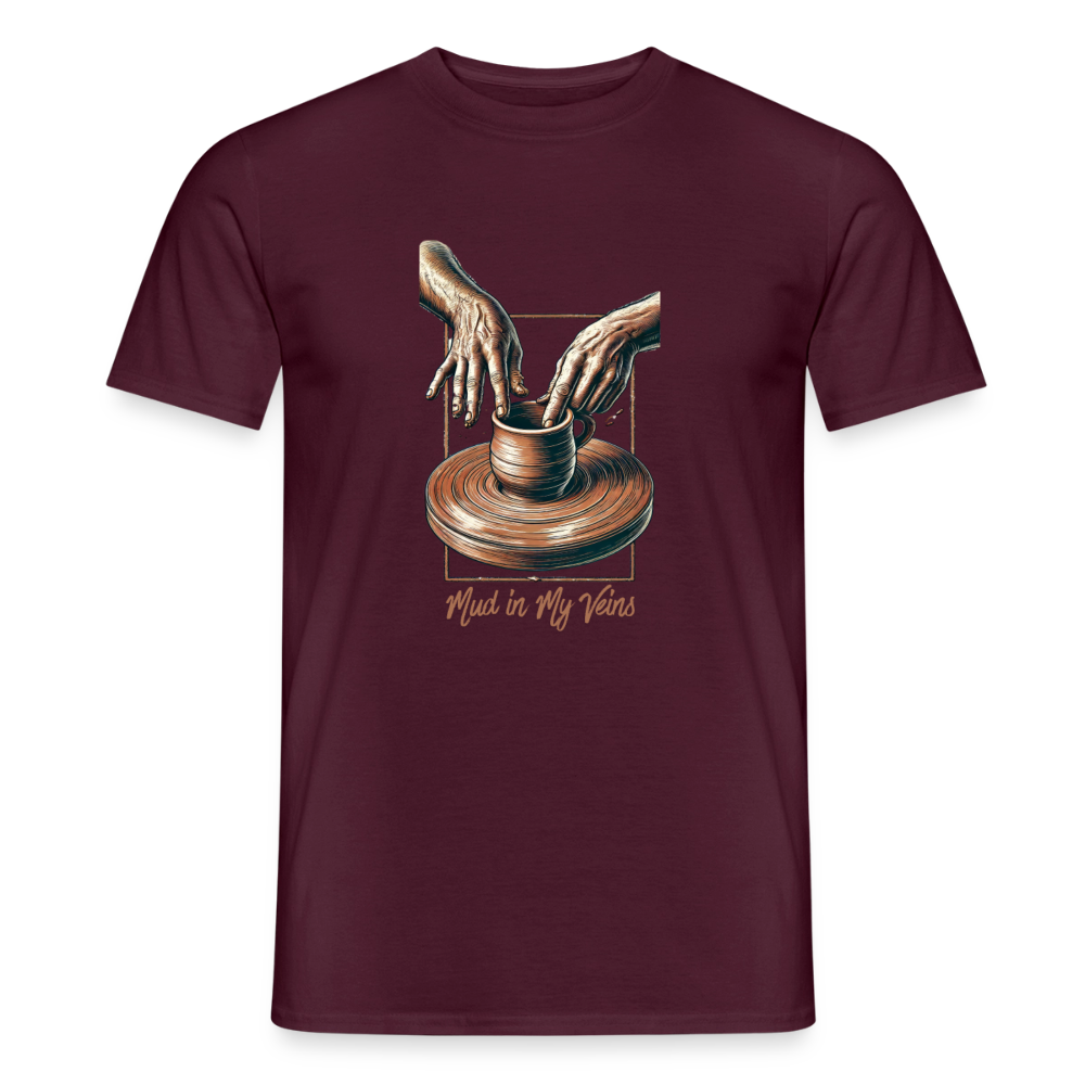 Mud In My Veins · T-shirt — brick red — front