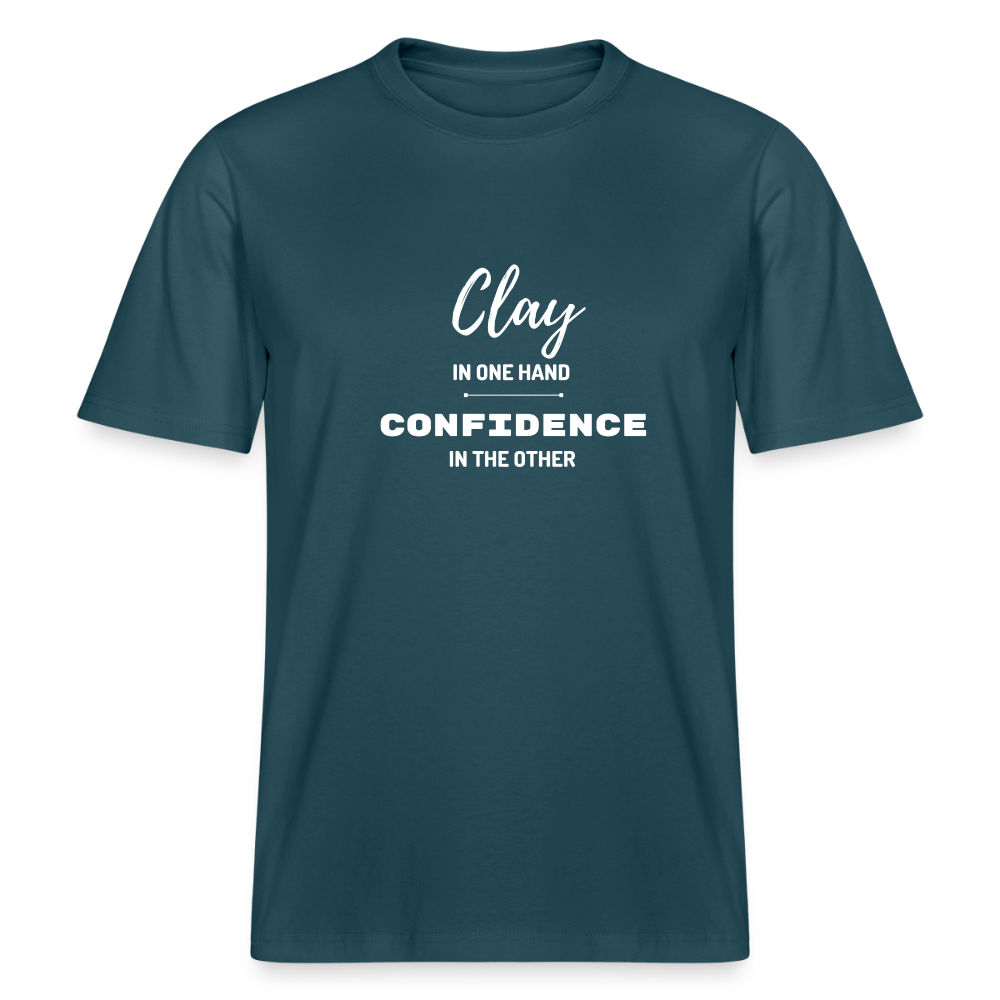 Clay In One Hand, Confidence In The Other · Organic T-shirt — stargazer — front