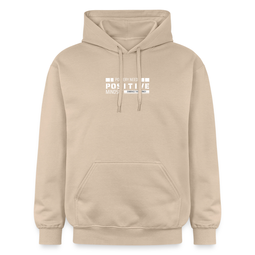 Pottery Needs A Positive Mindset Softstyle® Midweight · Hoodie — sand — front