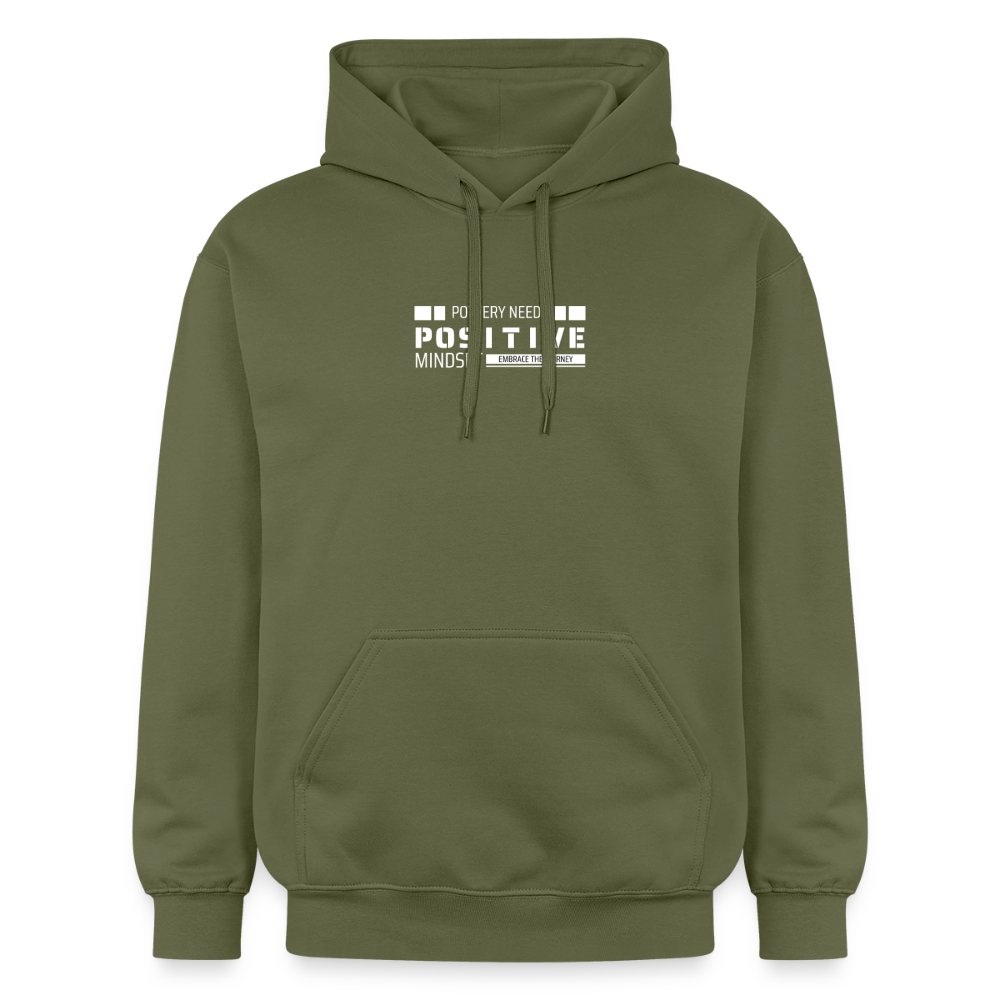 Pottery Needs A Positive Mindset Softstyle® Midweight · Hoodie — military green — front