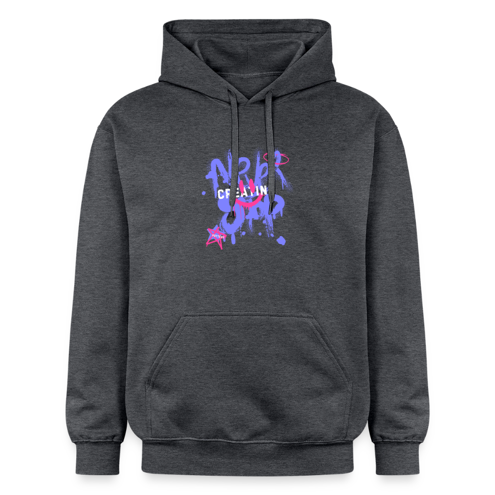 Never Stop Creating Softstyle® Midweight · Hoodie — dark heather grey — front