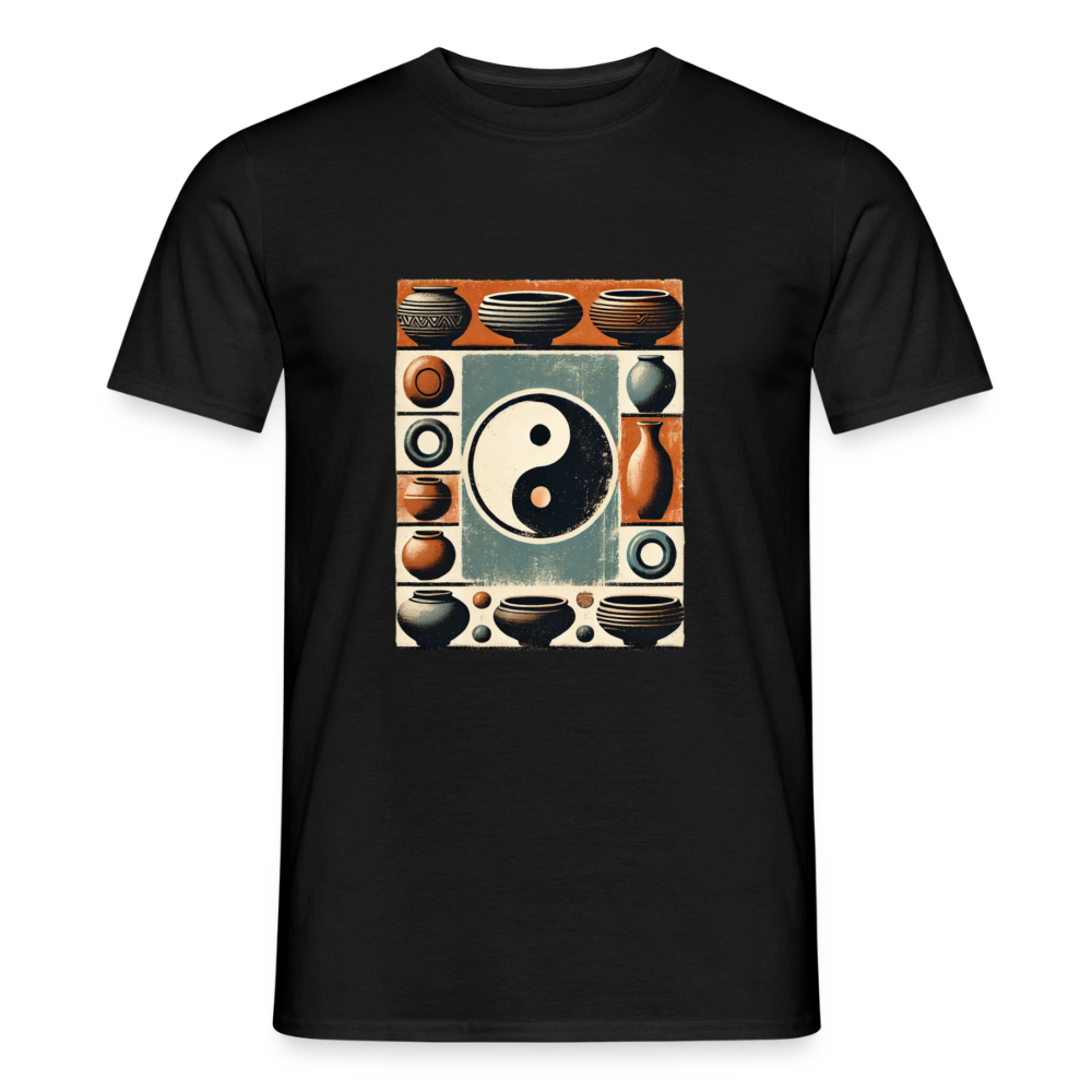 Yin Yang Pottery Design · T-shirt — black — front