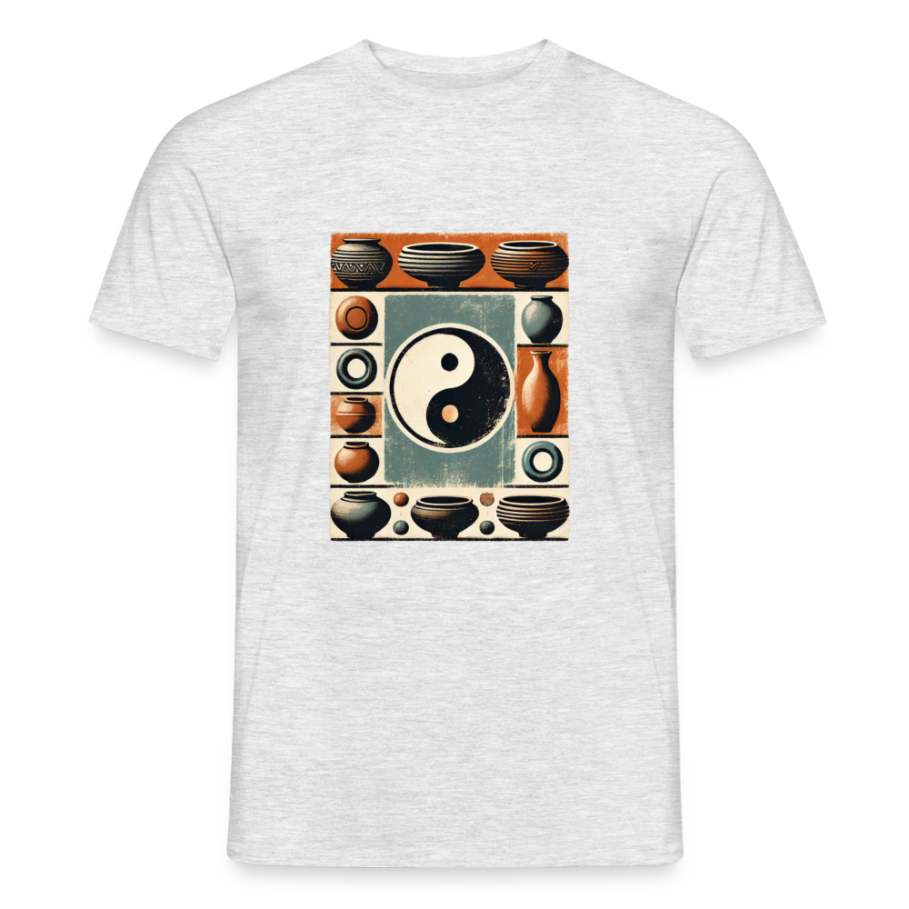 Yin Yang Pottery Design · T-shirt — heather grey — front