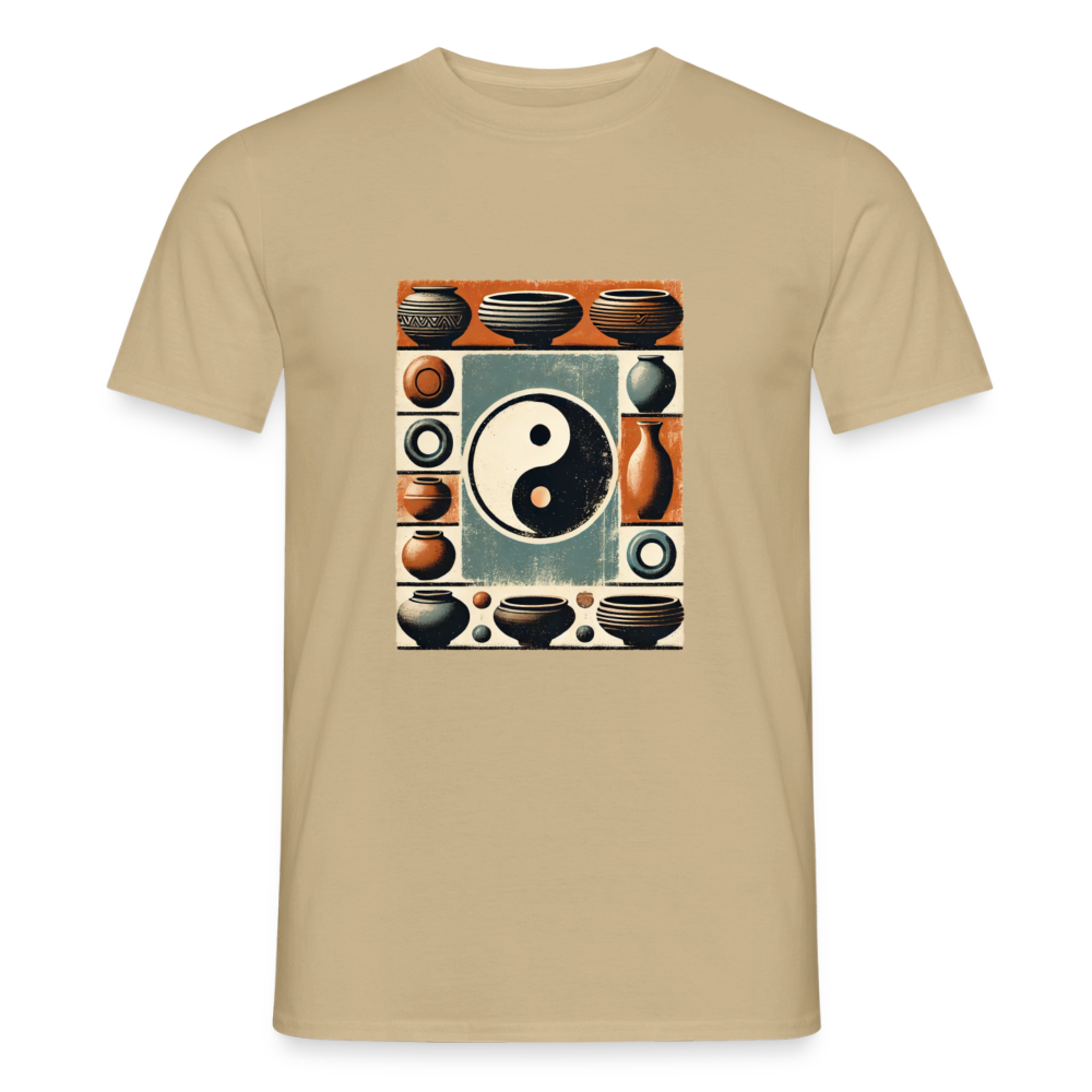Yin Yang Pottery Design · T-shirt — sand beige — front