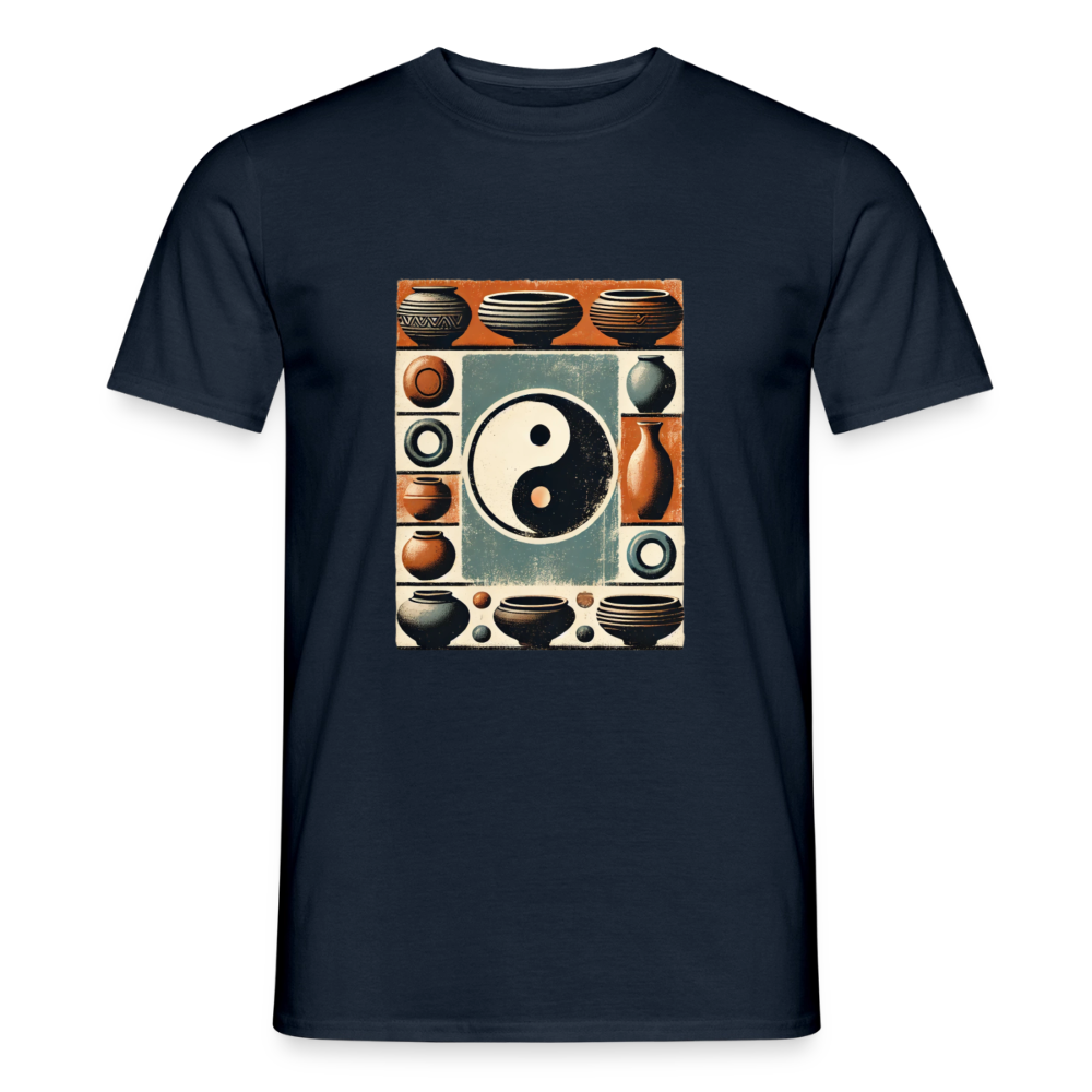 Yin Yang Pottery Design · T-shirt — navy — front
