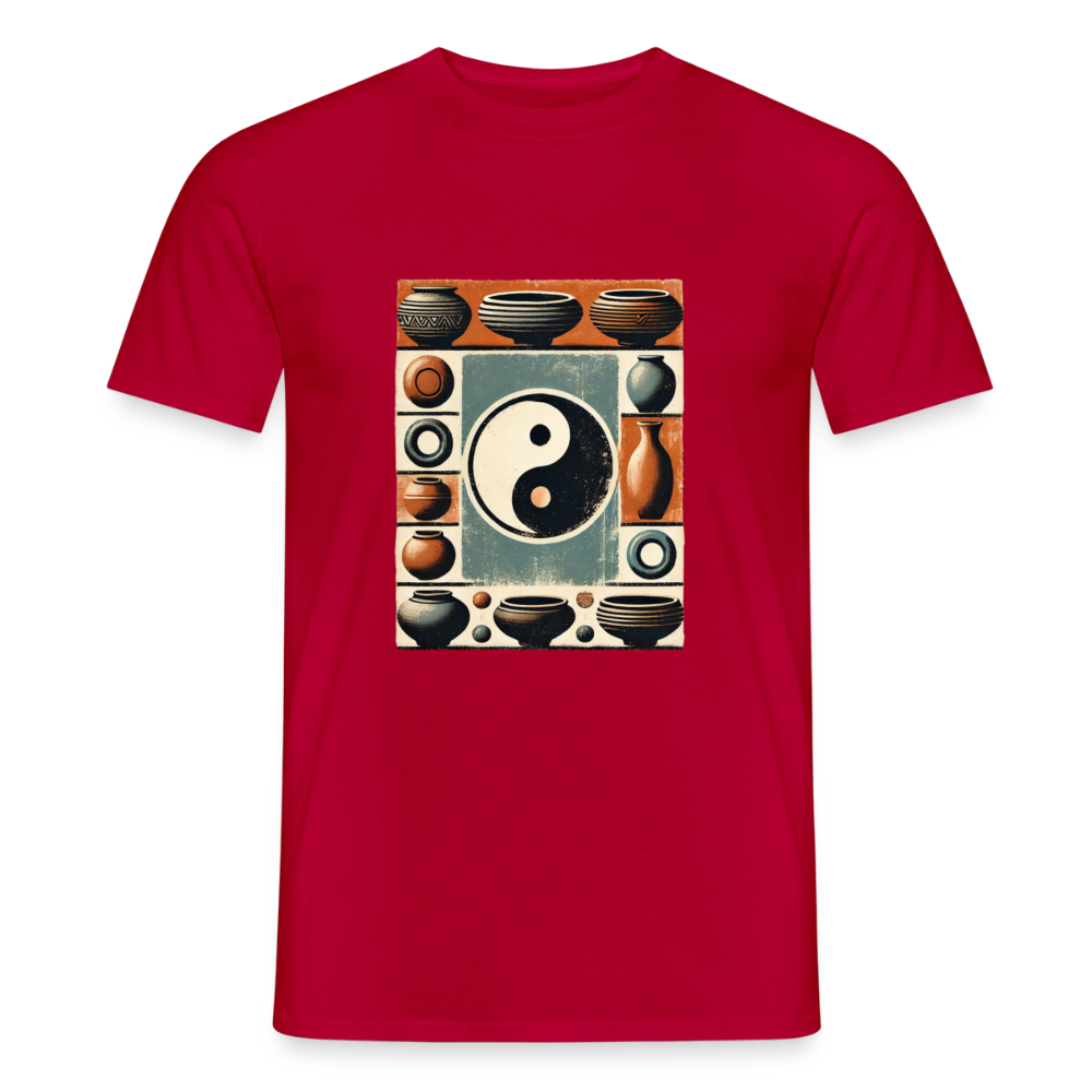 Yin Yang Pottery Design · T-shirt — red — front