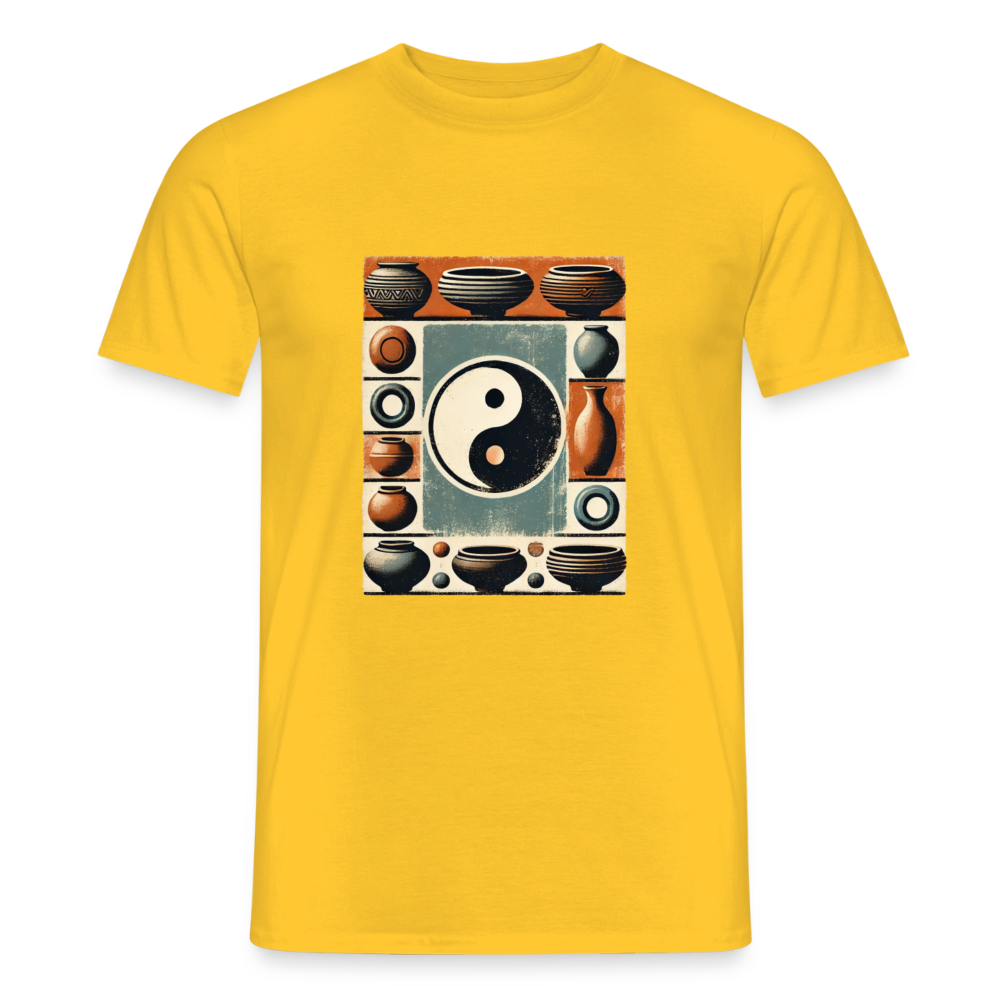 Yin Yang Pottery Design · T-shirt — yellow — front