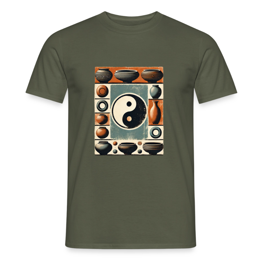 Yin Yang Pottery Design · T-shirt — military green — front