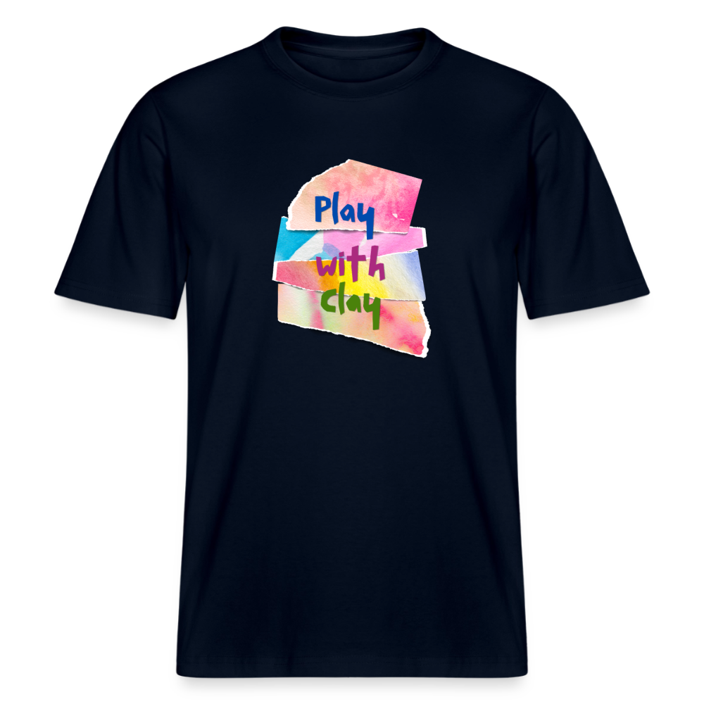 Play With Clay · Organic T-shirt — french navy — front