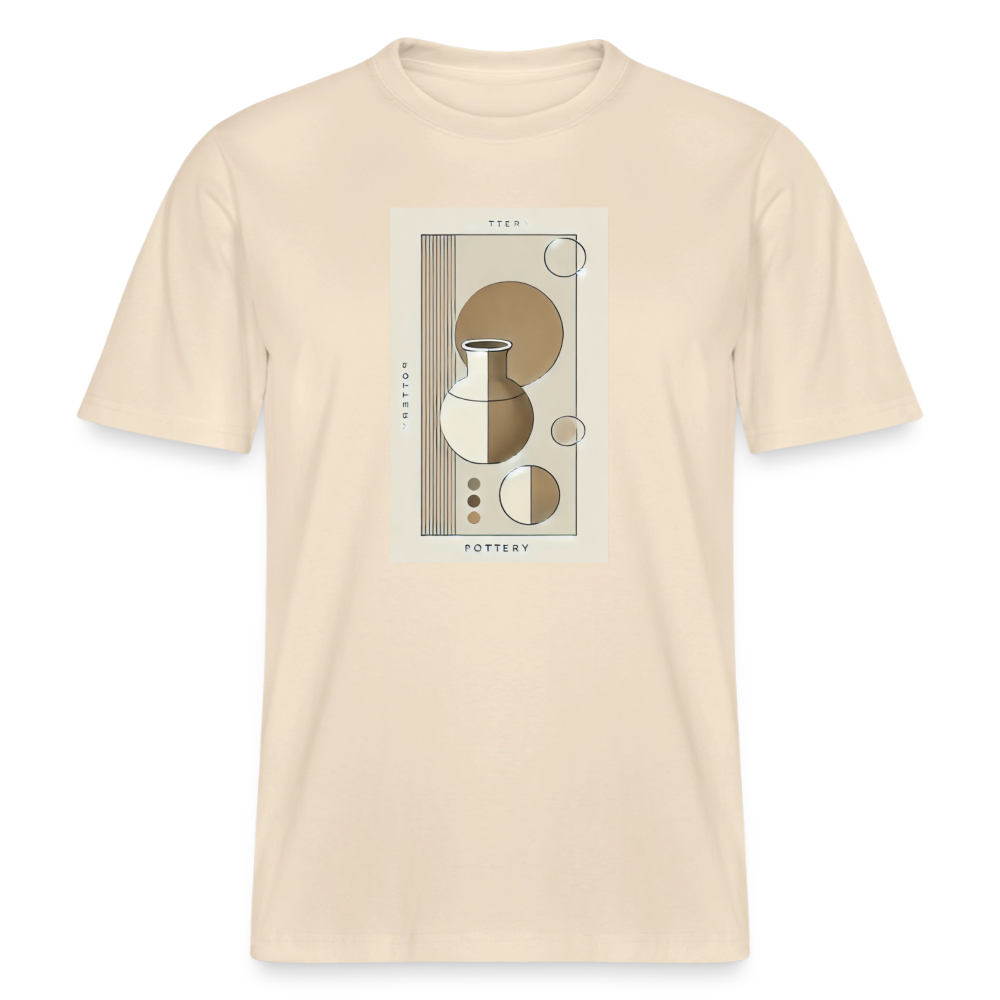 Pottery (geometric #2) · Organic T-shirt — soft Ecru — front