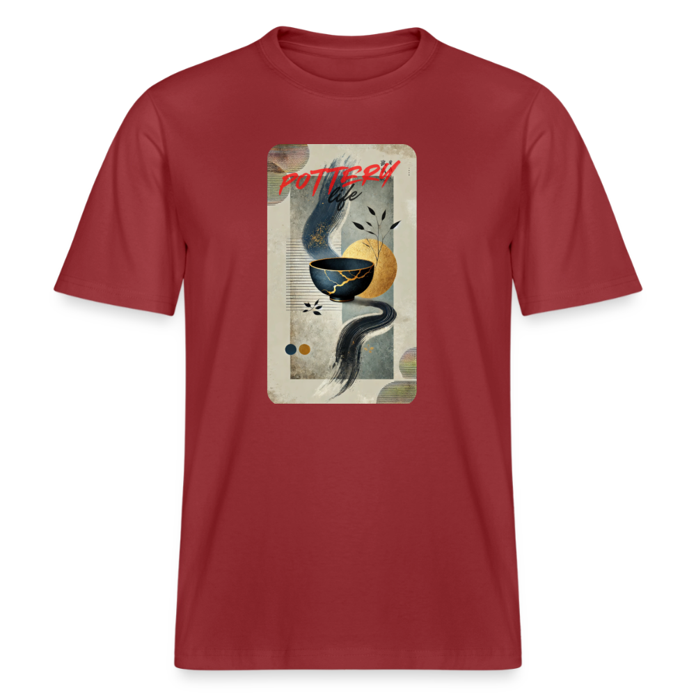 Pottery Life · Organic T-shirt — red earth — front