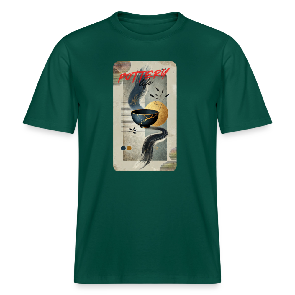Pottery Life · Organic T-shirt — forest — front