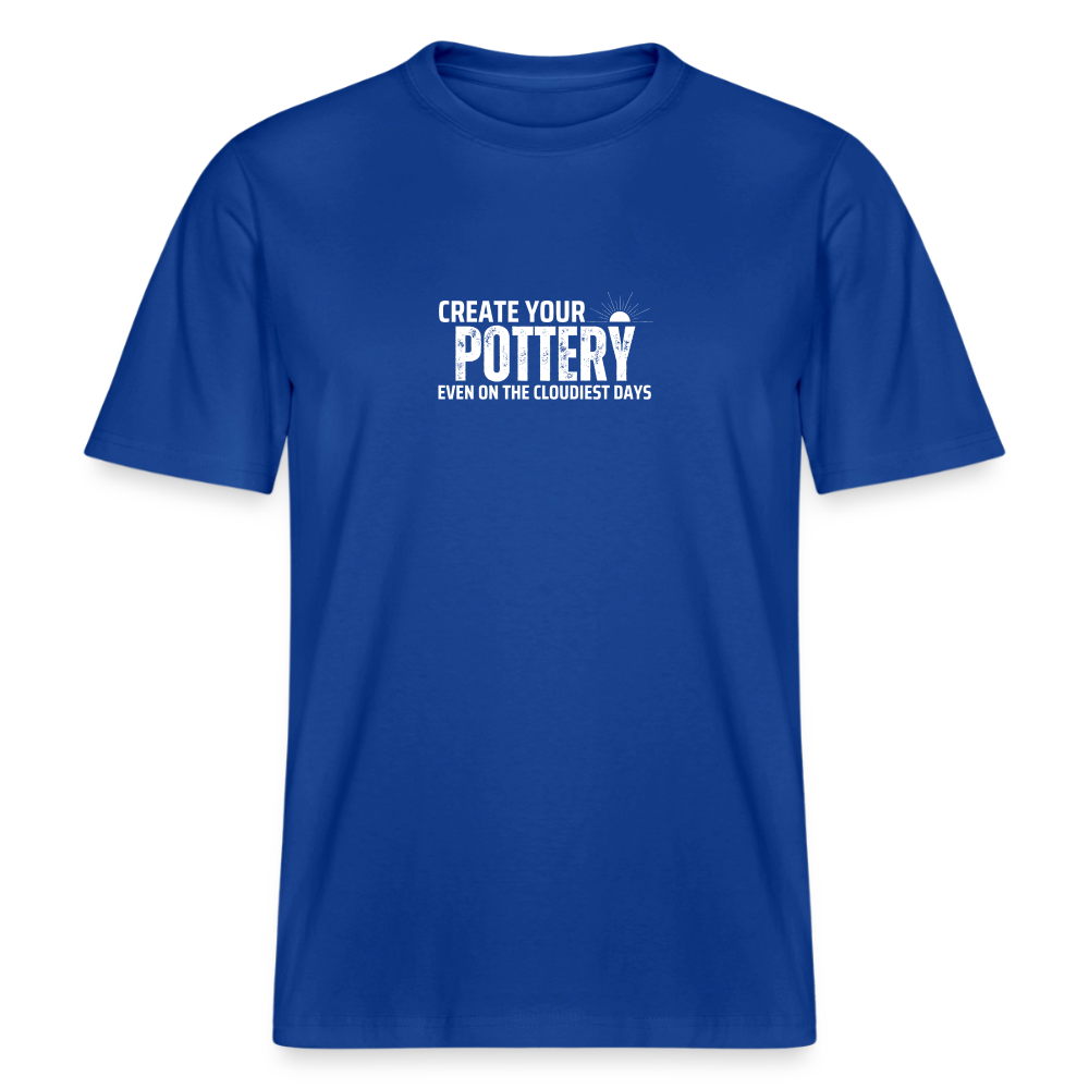 Create Your Pottery Even On The Cloudiest Days · Organic T-shirt — majorelle blue — front
