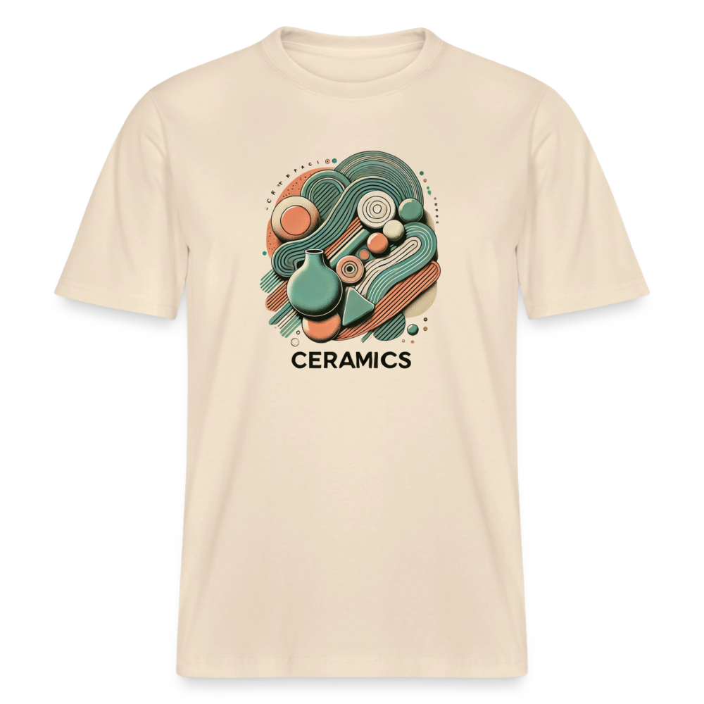 Ceramics (abstract Design) · Organic T-shirt — soft Ecru — front