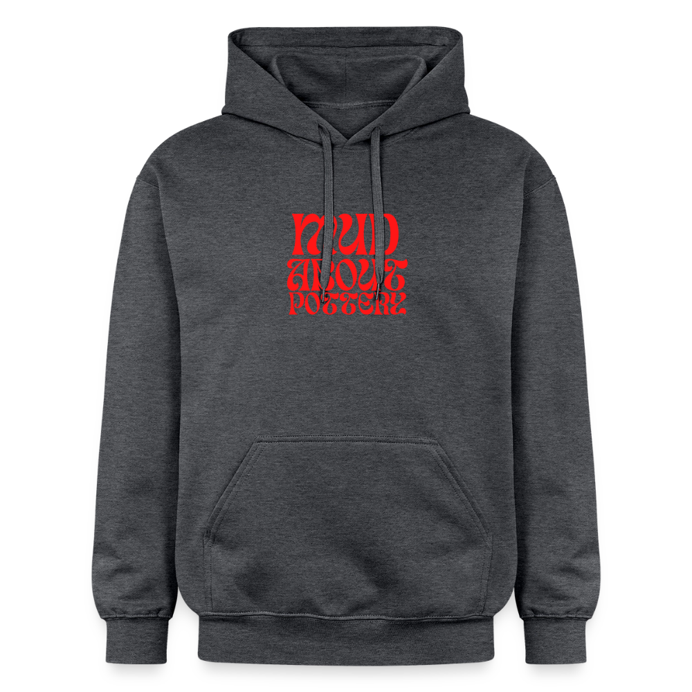 Mud About Pottery Red Softstyle® Midweight · Hoodie — dark heather grey — front