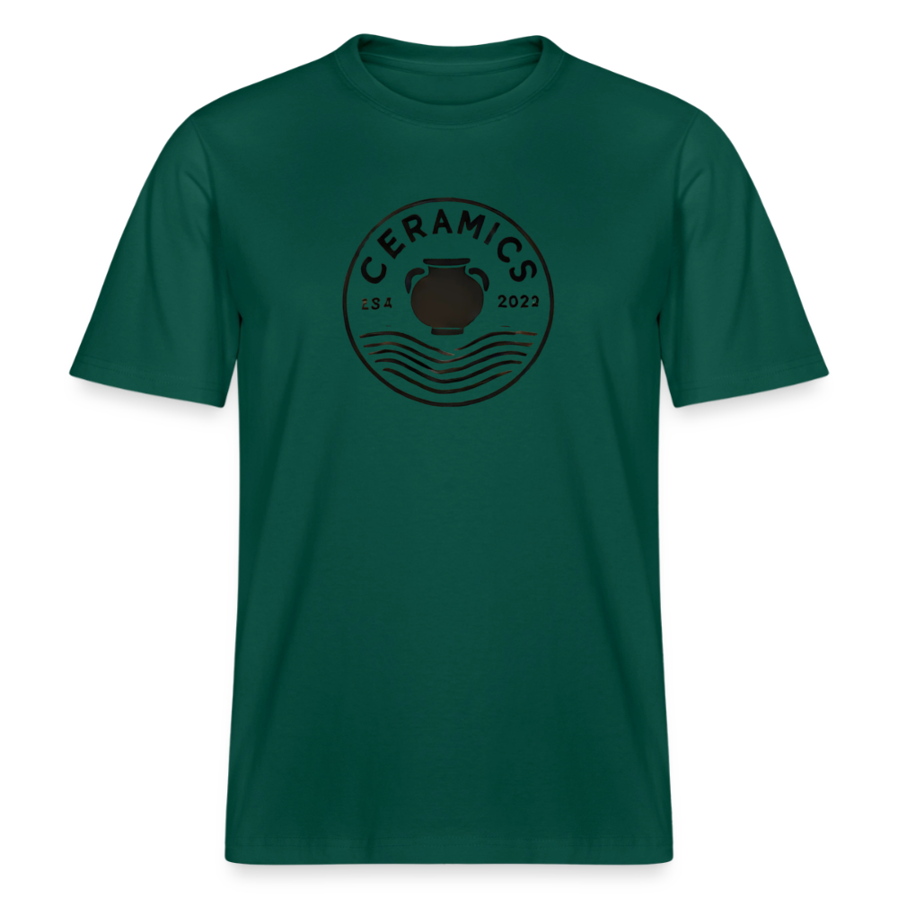 Ceramics (stamp Design) · Organic T-shirt — forest — front