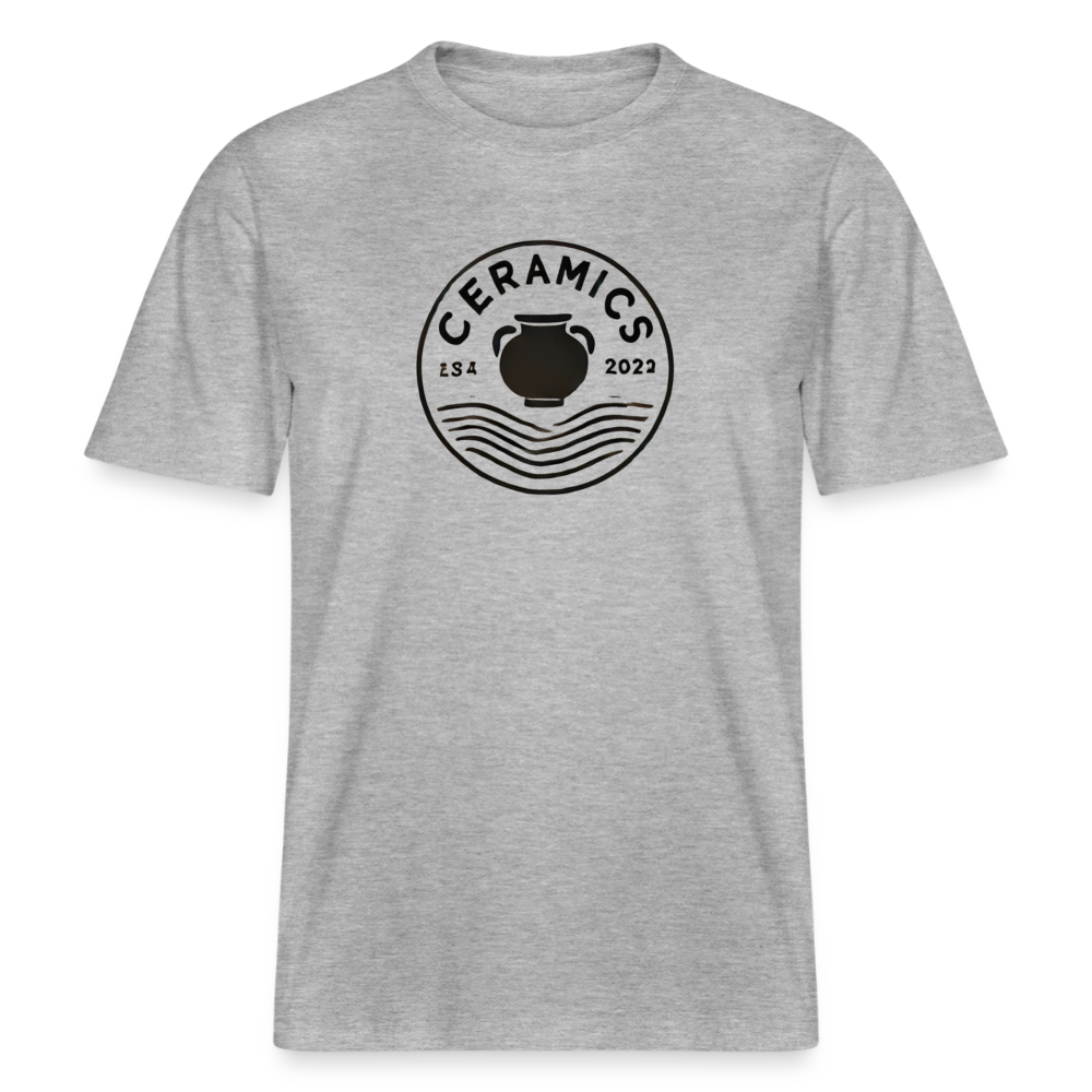 Ceramics (stamp Design) · Organic T-shirt — heather grey — front
