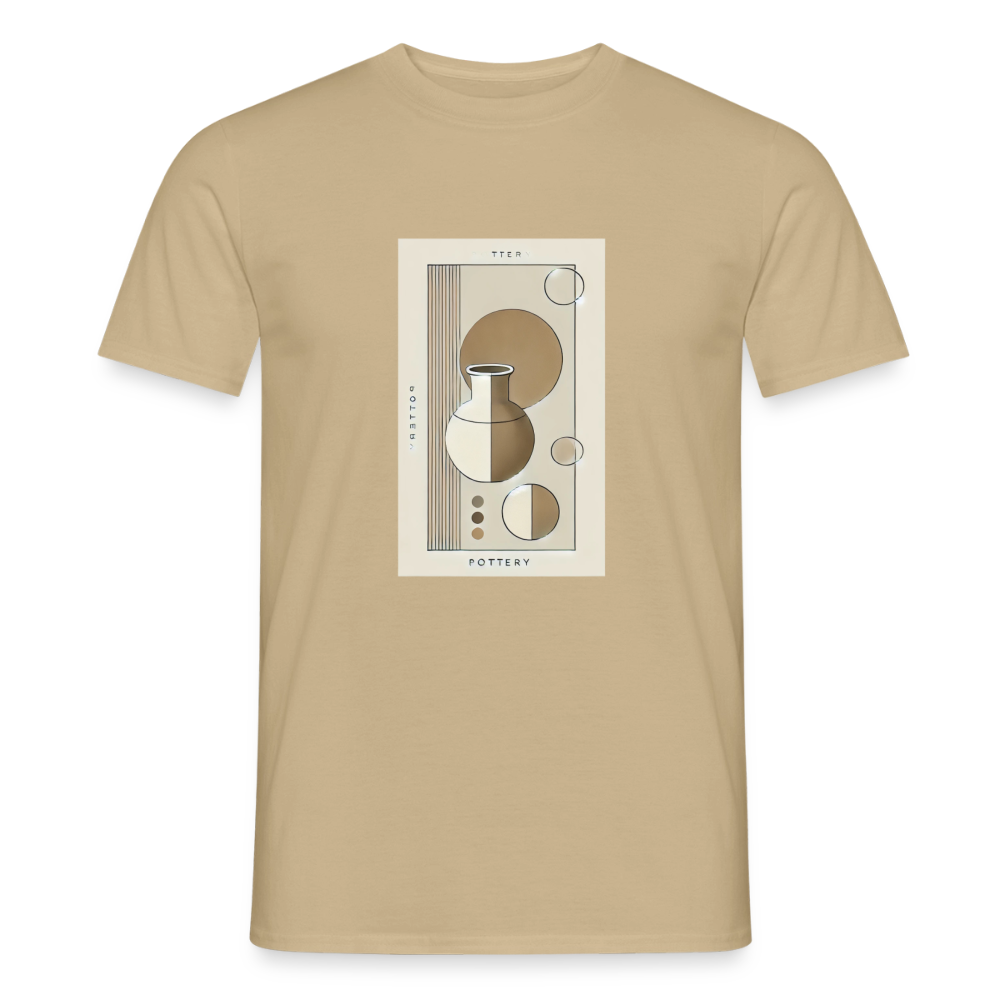 Minimalistic Pottery Design · T-shirt — sand beige — front
