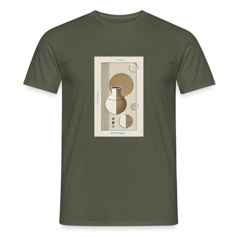 Minimalistic Pottery Design · T-shirt — military green — front