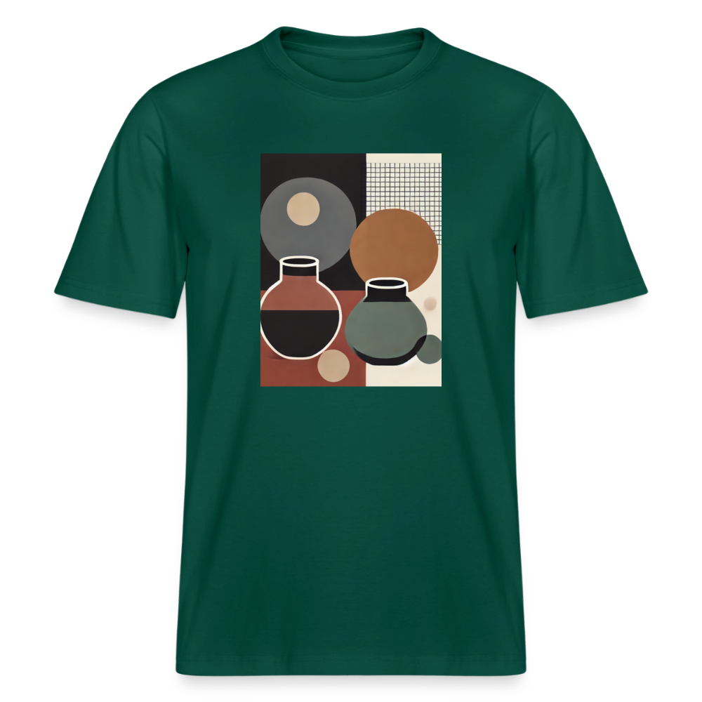 Pottery (geometric Design) · Organic T-shirt — forest — front