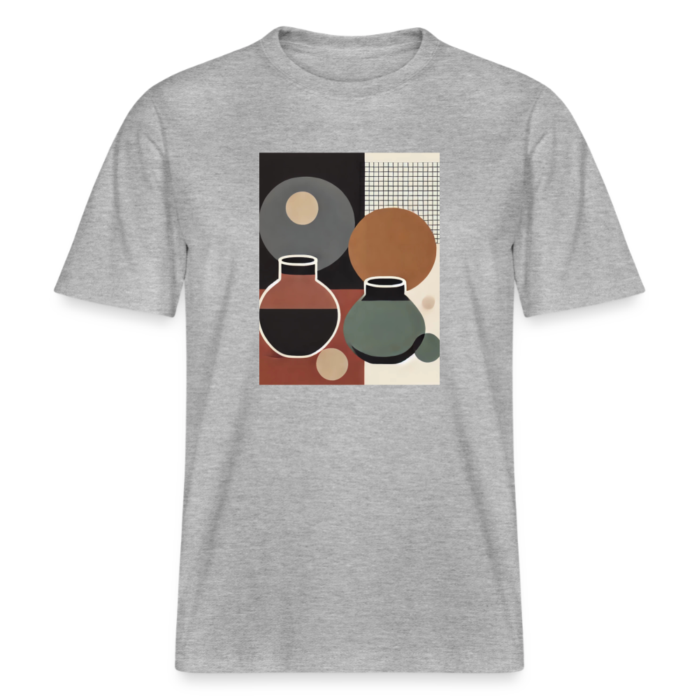 Pottery (geometric Design) · Organic T-shirt — heather grey — front