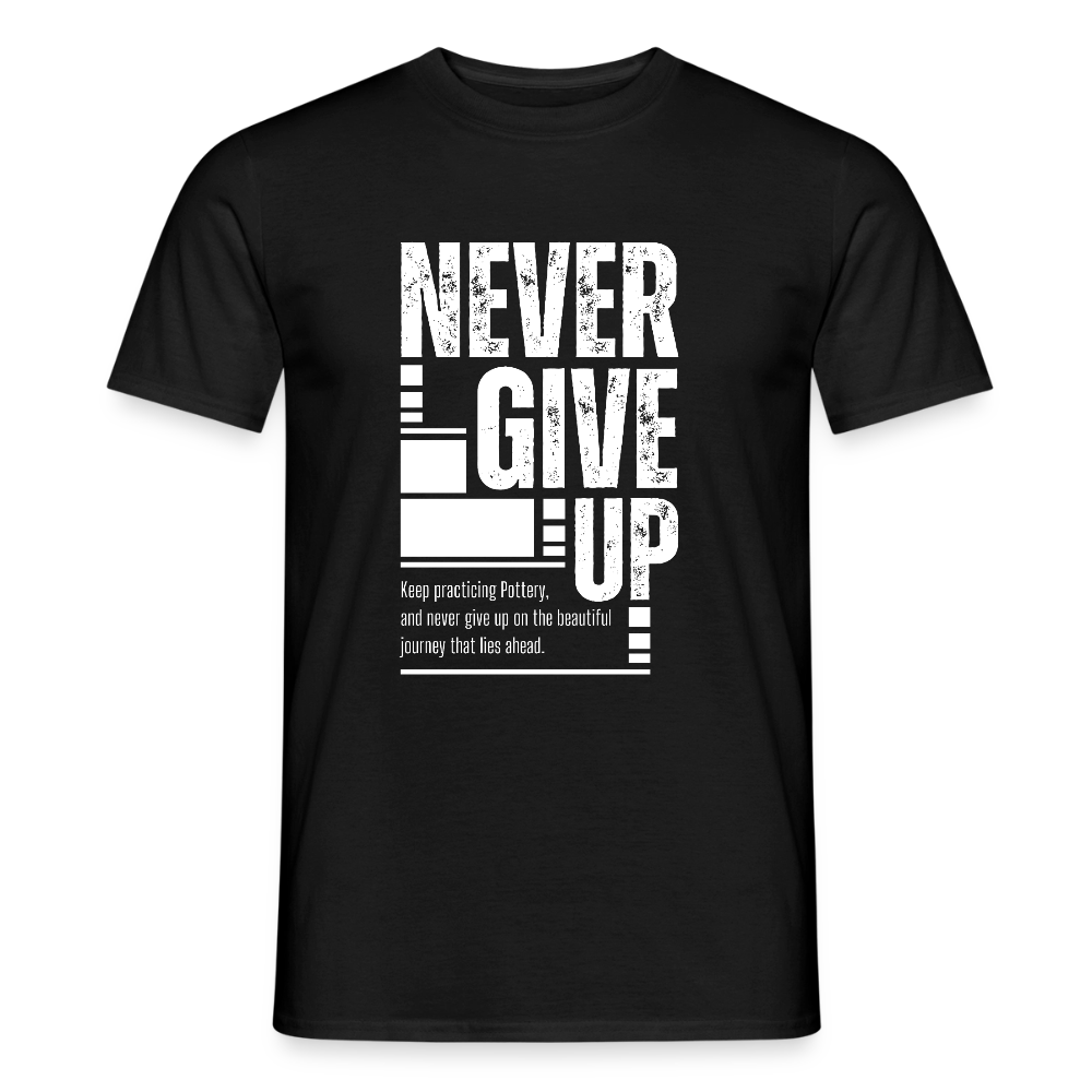 Never Give Up · T-shirt — black — front
