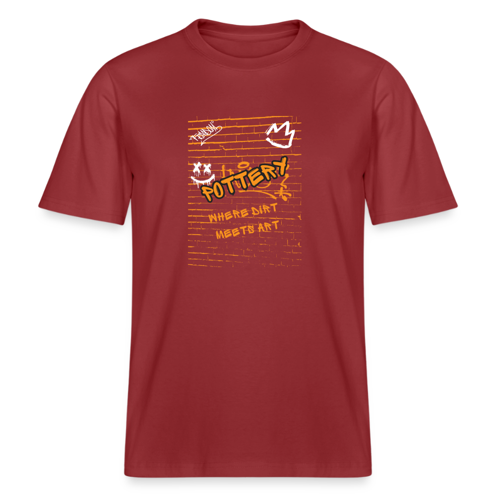 Pottery: Where Dirt Meets Art · Organic T-shirt — red earth — front
