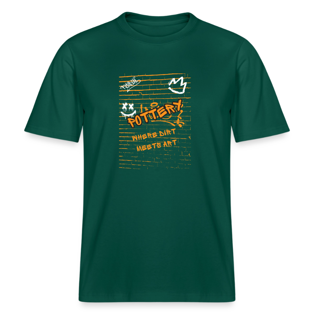 Pottery: Where Dirt Meets Art · Organic T-shirt — forest — front