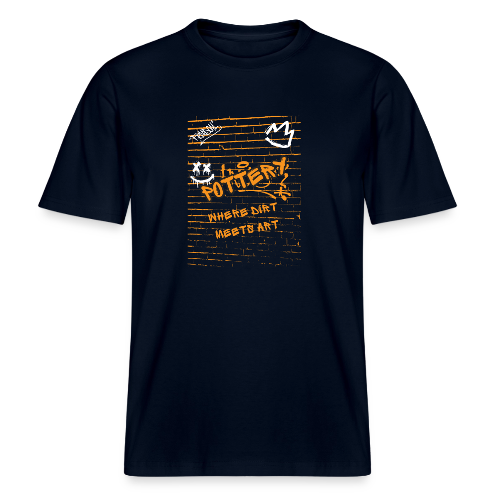 Pottery: Where Dirt Meets Art · Organic T-shirt — french navy — front