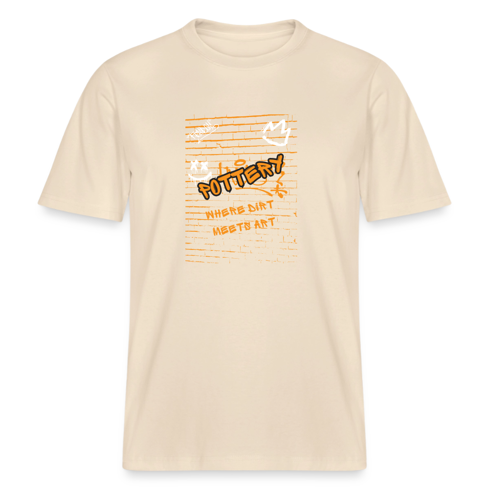Pottery: Where Dirt Meets Art · Organic T-shirt — soft Ecru — front