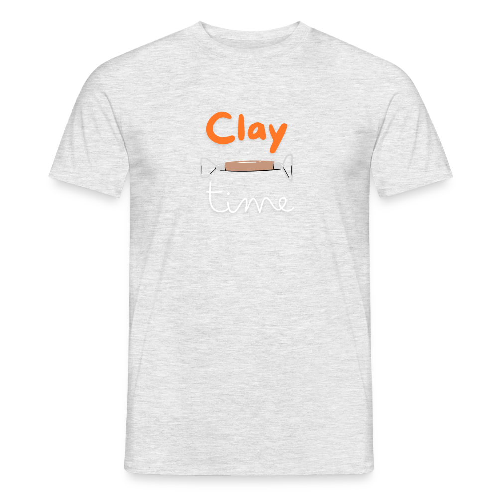 Clay Time · T-shirt — heather grey — front
