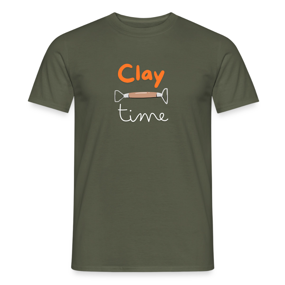 Clay Time · T-shirt — military green — front