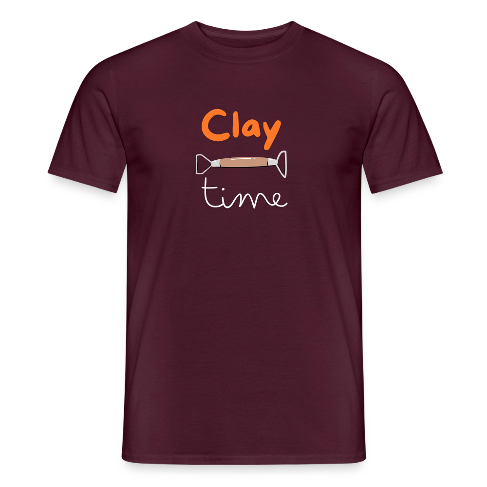 Clay Time · T-shirt — brick red — front
