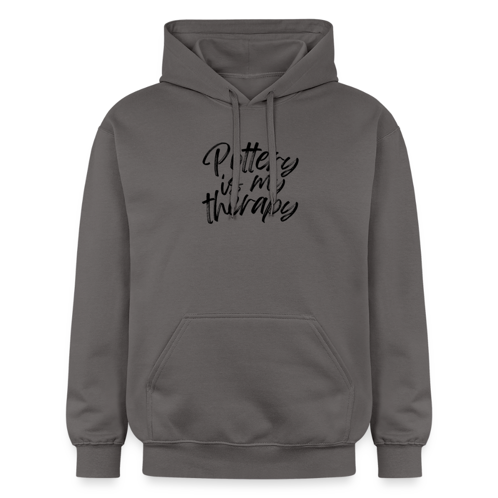 Pottery Is My Therapy Softstyle® Midweight · Hoodie — dark grey — front