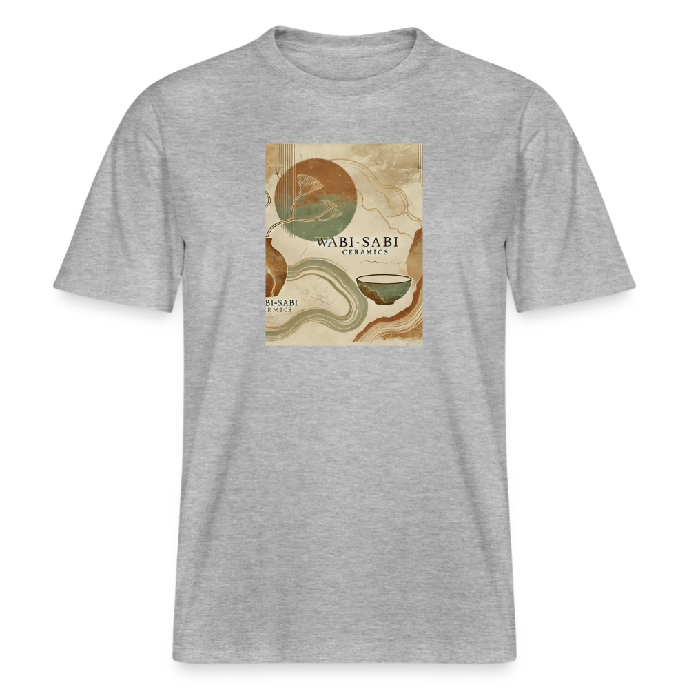 Wabi Sabi Ceramics · Organic T-shirt — heather grey — front