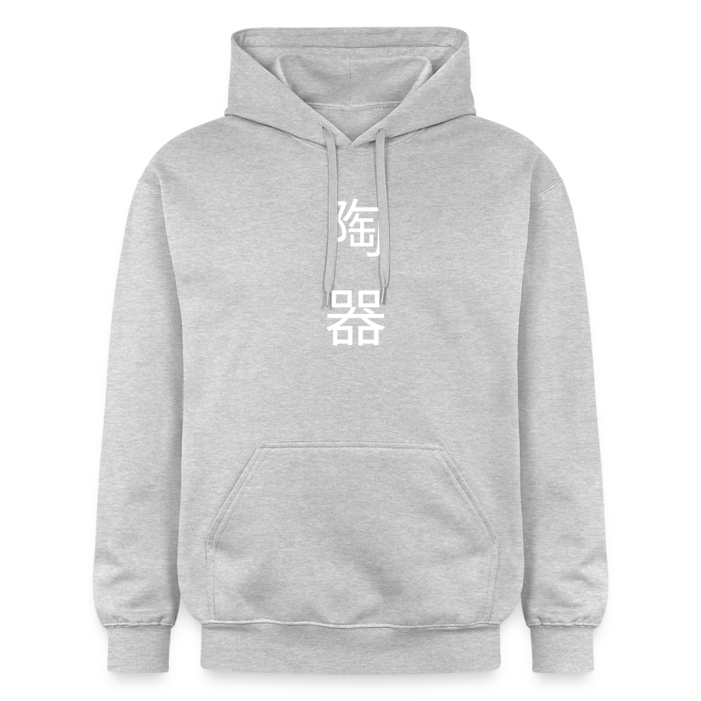 Pottery (japanese) Softstyle® Midweight · Hoodie — light heather grey — front