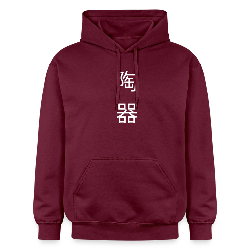 Pottery (japanese) Softstyle® Midweight · Hoodie — maroon — front