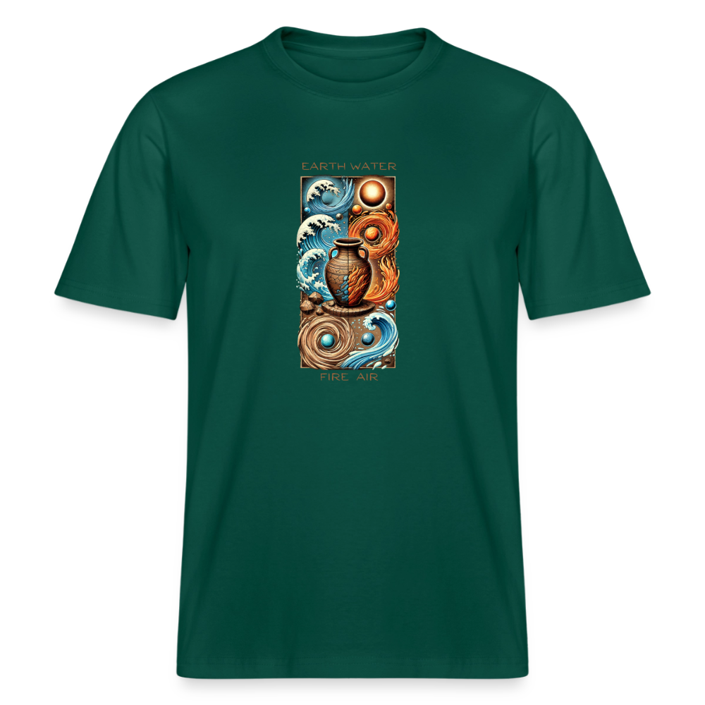 Earth, Water, Fire, Air · Organic T-shirt — forest — front